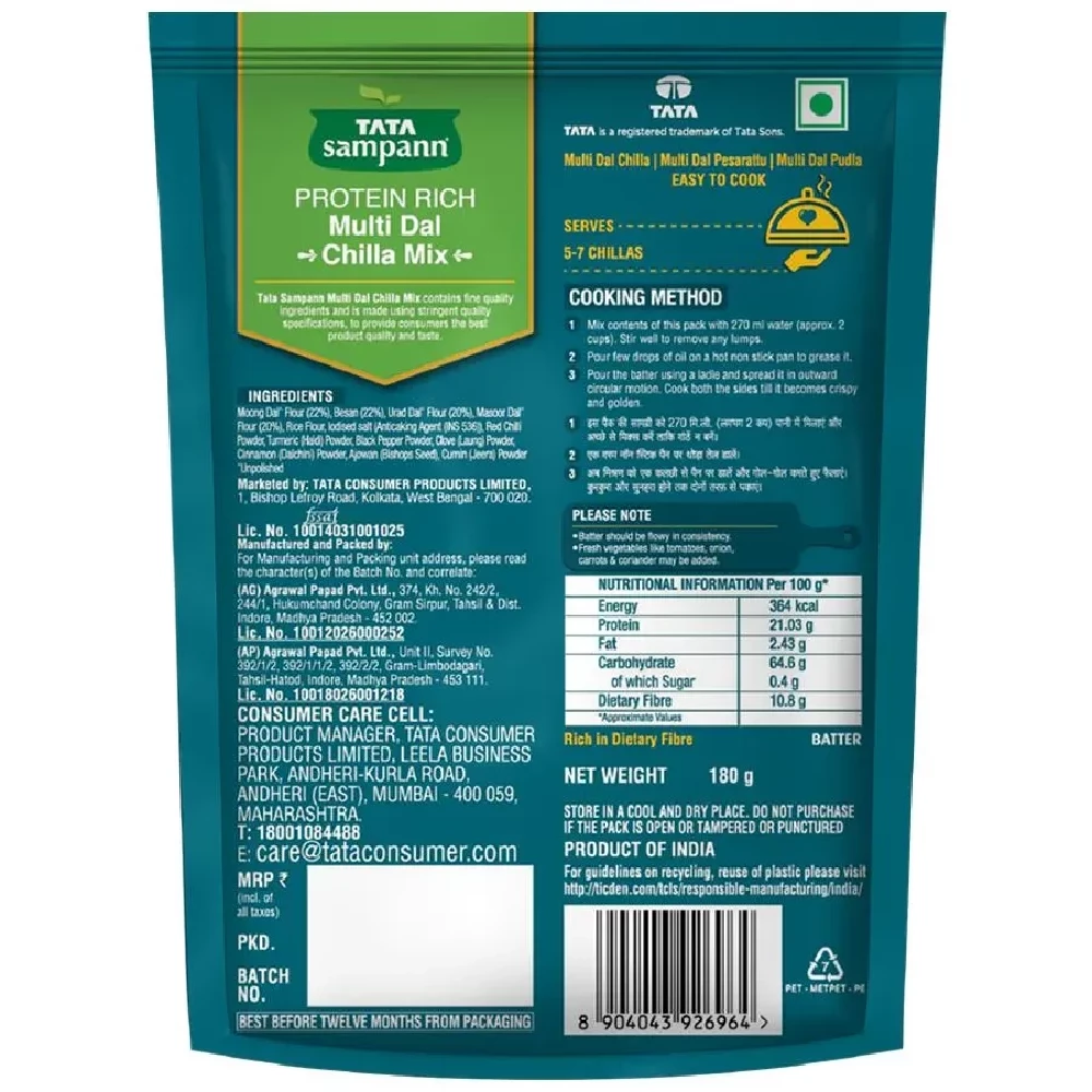 Tata Sampann Multi Dal Chilla Mix, 180 g-3.webp